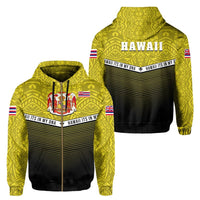 Hawaii Polynesian Zipper Hoodie Yellow Mix Style Unisex Yellow - Polynesian Pride