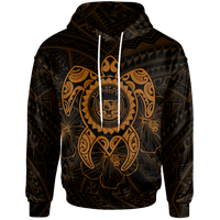 Hawaii Polynesian Hoodie Vintage Polynesian Turtle (Golden) Unisex Golden - Polynesian Pride