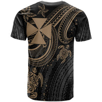 Wallis and Futuna Custom T Shirt Gold Turtle - Polynesian Pride