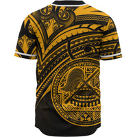 American Samoa Baseball Shirt - Gold Color Cross Style - Polynesian Pride