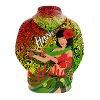 Hawaii Hula Girl Reggae Hoodie LT2 - Polynesian Pride