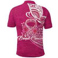 Breast Cancer Pink Ribbon Butterfly Polynesian Pink Version Polo Shirt LT12 - Polynesian Pride