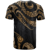 Cook islands Polynesian Custom T Shirt Polynesian Tattoo Gold Version - Polynesian Pride