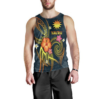 Nauru Polynesian Men's Tank Top - Legend of Nauru (Blue) - Polynesian Pride