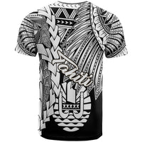 Tahiti Polynesian T Shirt Tribal Wave Tattoo White - Polynesian Pride