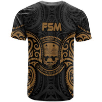 Federated States of Micronesia Custom T Shirt FSM Spirit Gold - Polynesian Pride