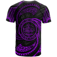 Palau Polynesian Custom T Shirt Purple Tribal Wave - Polynesian Pride