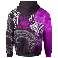 Samoa Custom Hoodie Samoa Seal Wave Style (Pink) - Polynesian Pride