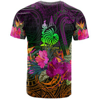 New Caledonia Polynesian Custom T Shirt Summer Hibiscus - Polynesian Pride