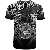 American Samoa Polynesian All Over Custom T Shirt Eagle Tribal Pattern - Polynesian Pride