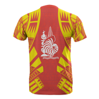 New Caledonia T Shirt New Caledonia Coat Of Arms Polynesian Tattoo Red Style - Polynesian Pride