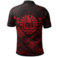 Tahiti Custom Polynesian Polo Shirt Tahiti Red Seal Camisole Hibiscus Style - Polynesian Pride