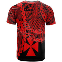 Wallis and Futuna Polynesian Custom T Shirt Tribal Wave Tattoo Red - Polynesian Pride