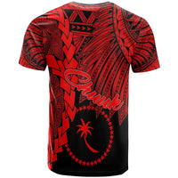 Chuuk Micronesia T Shirt Tribal Wave Tattoo Red - Polynesian Pride
