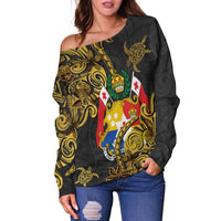 Tonga Women's Off Shoulder Sweaters - Abstract Style - Polynesian Pride