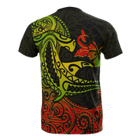Hawaii T Shirt Polynesian Hibiscus Hammerhead Shark - Polynesian Pride