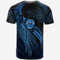 Tahiti Polynesian Custom T Shirt Legend Blue Version - Polynesian Pride