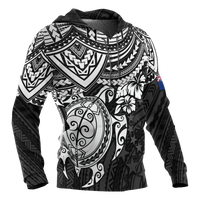 Cook Islands Polynesian Hoodie White Turtle - Polynesian Pride