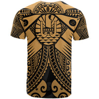 Tahiti T Shirt Gold Seal with Polynesian Tattoo - Polynesian Pride