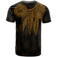 American Samoa Custom T Shirt Polynesian Wings (Golden) - Polynesian Pride