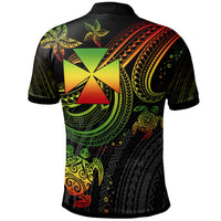 Wallis and Futuna Custom Polo Shirt Reggae Turtle - Polynesian Pride