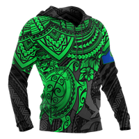 Pohnpei Hoodie Polynesian Green Turtle - Polynesian Pride