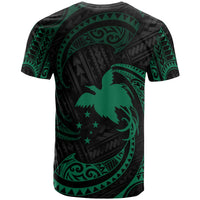 Papua New Guinea Polynesian All Over T Shirt Green Tribal Wave - Polynesian Pride