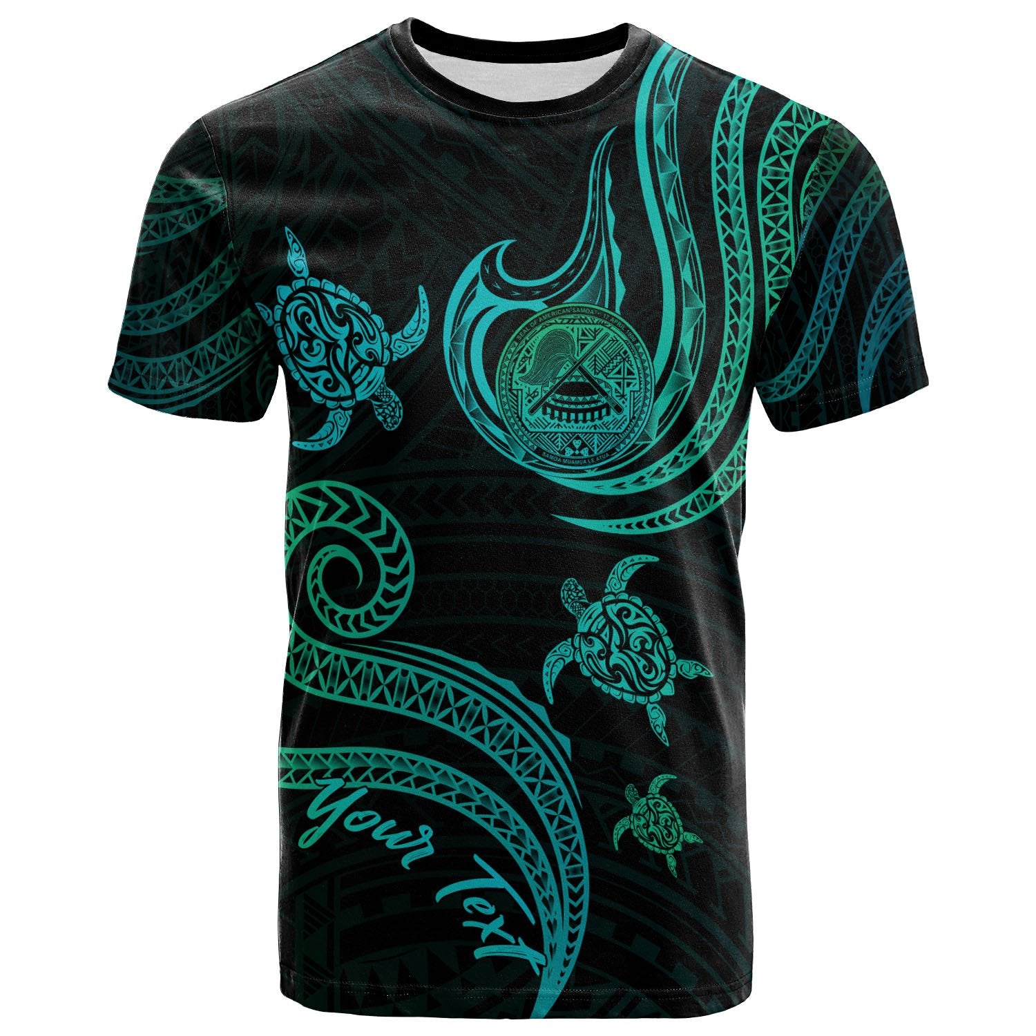 American Samoa Custom T Shirt Polynesian Turtle With Pattern Unisex Art - Polynesian Pride