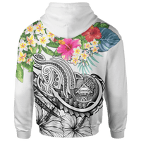Polynesianmerican Samoa Hoodie Summer Plumeria (White) - Polynesian Pride