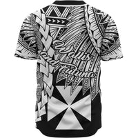 Wallis and Futuna Polynesian Baseball Shirt - Tribal Wave Tattoo White - Polynesian Pride