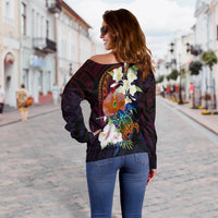 Papua New Guinea Women's Off Shoulder Sweater - Nature Style - Polynesian Pride