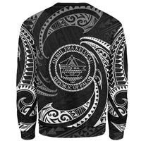 Palau Polynesian Custom Personalised Sweater - White Tribal Wave - Polynesian Pride