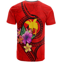 Papua New Guinea Polynesian T shirt Floral With Seal Red - Polynesian Pride