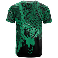 Papua New Guinea Polynesian Custom T Shirt Tribal Wave Tattoo Green - Polynesian Pride
