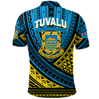 Tuvalu Polo Shirt 44th Independence Anniversary Tribal Pattern LT12 - Polynesian Pride