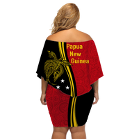 Papua New Guinea Independence Anniversary Polynesian Tribal Off Shoulder Short Dress - LT12 - Polynesian Pride