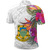 Tuvalu Polynesian Hibiscus White Pattern Polo Shirt LT12 - Polynesian Pride