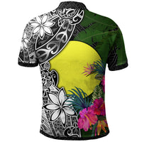 Palau Polo Shirt Turtle Plumeria Banana Leaf - Polynesian Pride