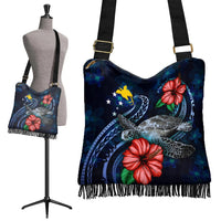 Papua New Guinea Polynesian Boho Handbag - Blue Turtle Hibiscus - Polynesian Pride