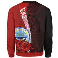 Federated States Of Micronesia Polynesian Custom Personalised Sweater - Coat Of Arm With Hibiscus - Polynesian Pride
