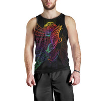 Nauru Men Tank Top - Butterfly Polynesian Style Black - Polynesian Pride