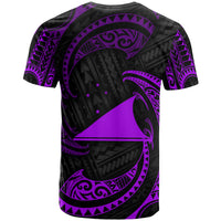Tokelau Polynesian Custom T Shirt Purple Tribal Wave - Polynesian Pride