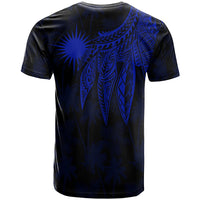 Marshall Islands Custom T Shirt Polynesian Wings (Blue) - Polynesian Pride