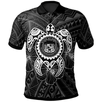 Hawaii Polynesian Polo Shirt Vintage Polynesian Turtle (White) Unisex White - Polynesian Pride