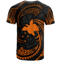 Papua New Guinea Polynesian All Over T Shirt Orange Tribal Wave - Polynesian Pride
