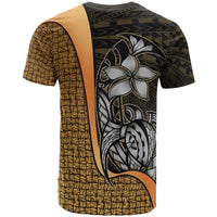 Polynesian Custom T Shirt Gold Turtle with Hook - Polynesian Pride