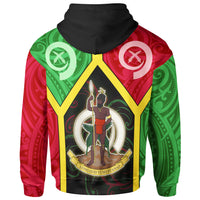 Vanuatu Polynesian Zip up Hoodie Vanuatu Flag and Coat of Arms - Polynesian Pride