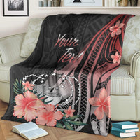 Pohnpei Personalised Custom Premium Blanket - Red Polynesian Hibiscus Pattern Style - Polynesian Pride