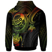 Yap Custom Hoodie Reggae Turtle - Polynesian Pride