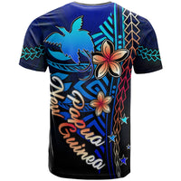 Papua New Guinea Custom T Shirt Blue Vintage Tribal Mountain - Polynesian Pride